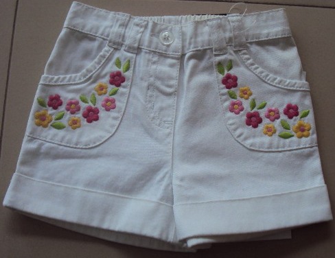 Baby Girls shorts with fancy embroidery